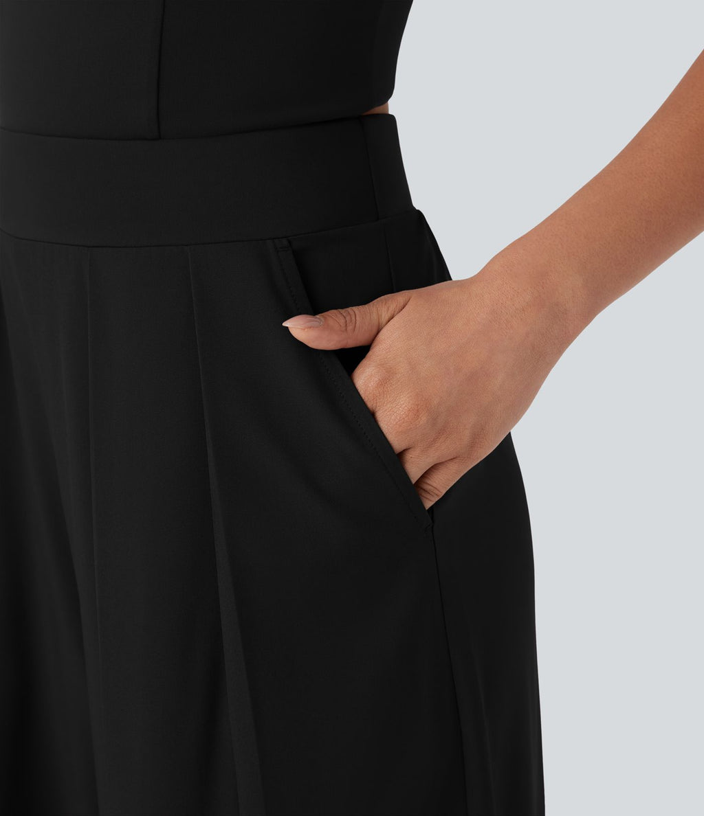 Combinaison à bretelles Breezeful™ dos nu, jambes larges, séchage rapide avec poches latérales - Édition Easy Peasy