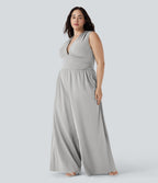 Combinaison grande taille col V sans manches avec poches - Édition Easy Peasy