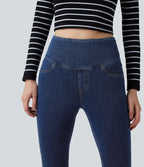 Legging décontracté gainant taille haute effet denim avec poches Halara Flex™