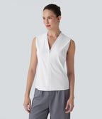 Blouse de travail Softlyzero™ Airy col V zippée sans manches Cool Touch - UPF50+