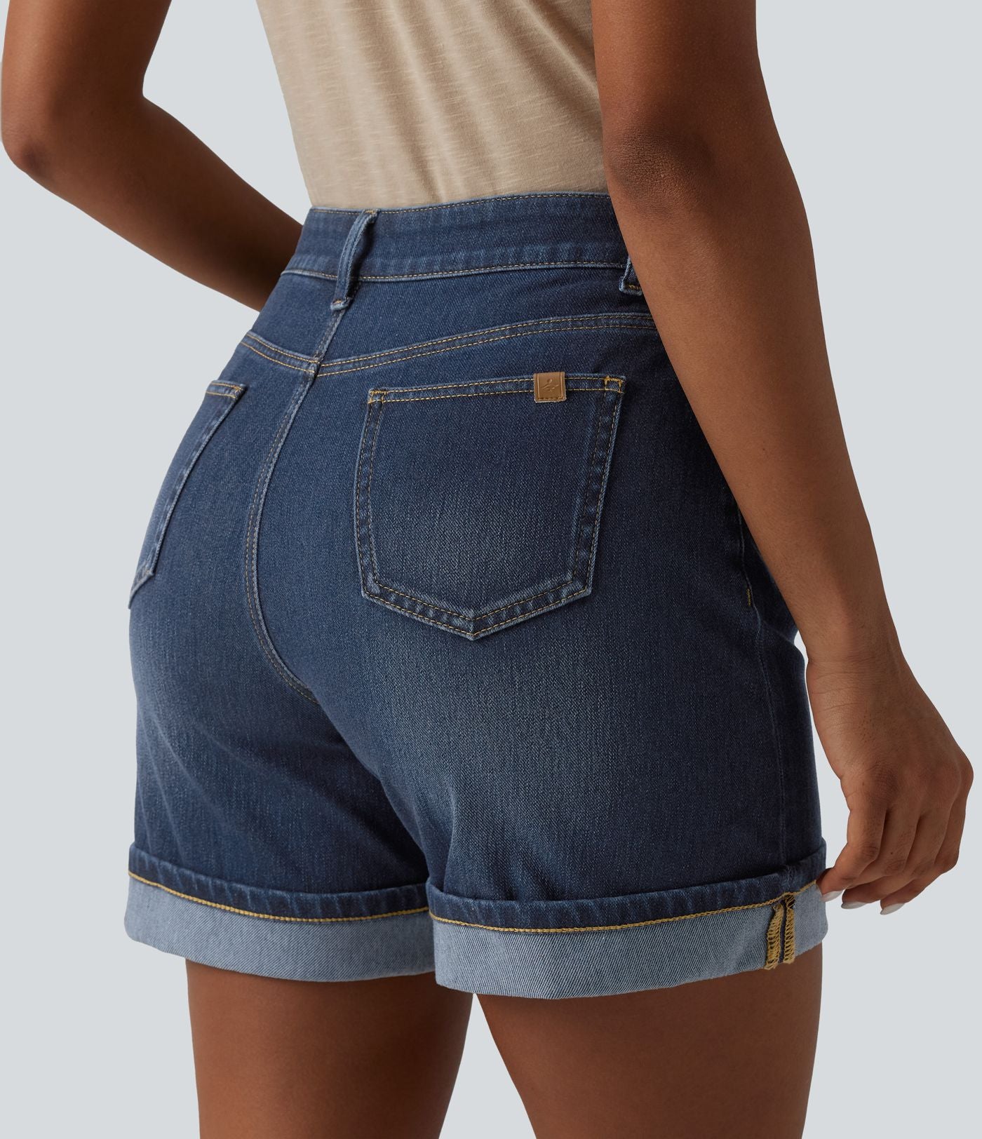 Short en jean Halara Flex™ casual taille haute 15 cm avec poches