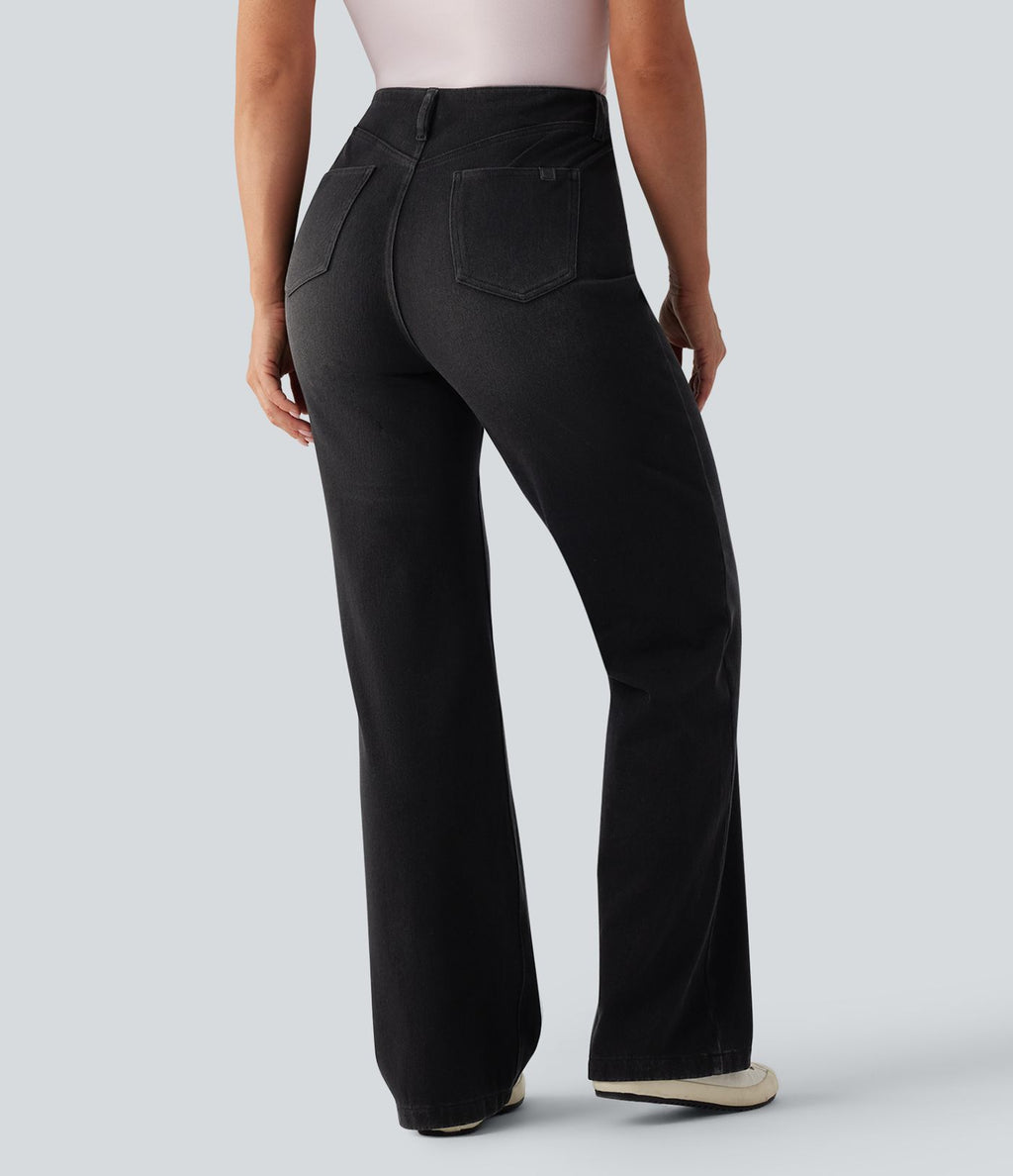 Jean droit Halara Flex™ casual taille haute avec poches