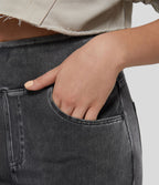 Halara Flex™ Jean Large Travail à Taille Haute Poches Multiples et Tricot Extensible