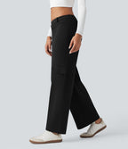 Pantalon tailleur thermique SoftlyZero™ Plush coupe droite taille mi-haute avec poches