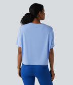 Haut de sport yoga col rond manches chauve-souris décontracté effet frais InstantCool séchage rapide, protection solaire UPF50+