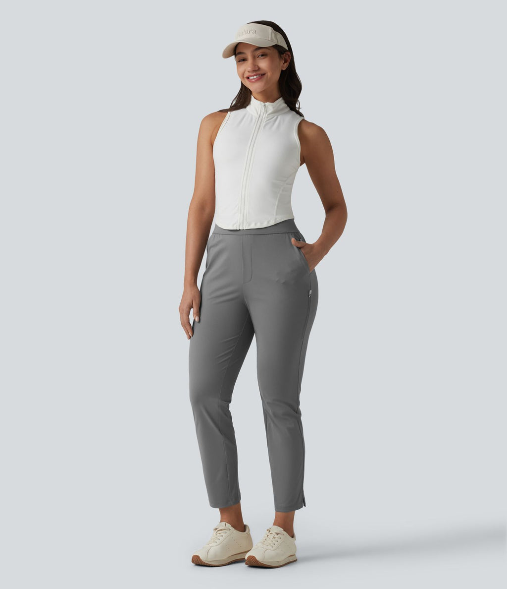 Pantalon de golf fuselé taille haute avec poches