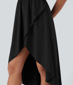 Robe décontractée mi-longue 2-pièces Breezeful™ asymétrique fluide séchage rapide avec poche E-G