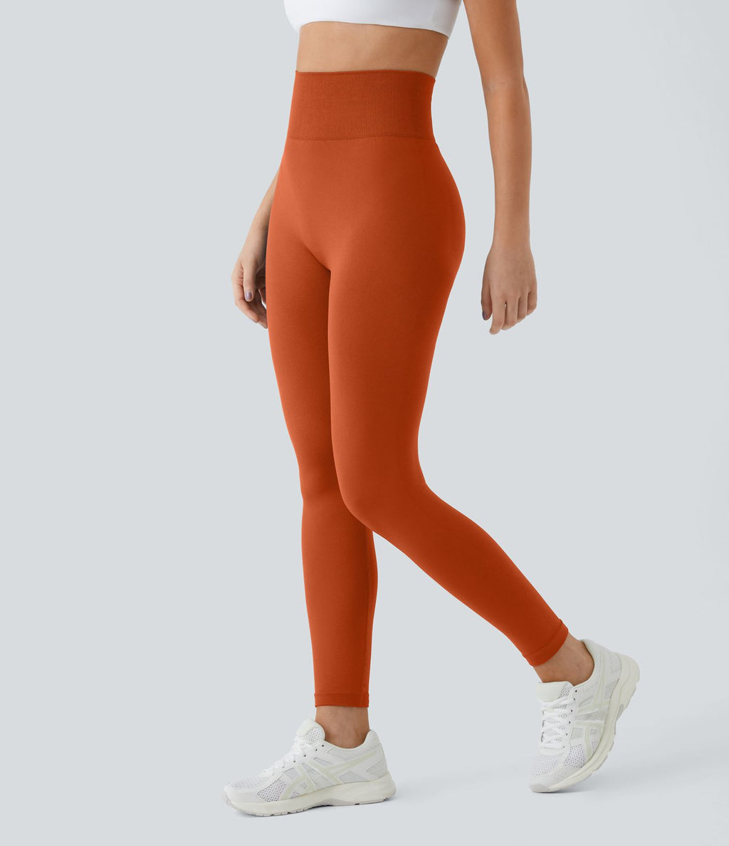 Legging taille haute froncé uni sans couture OneForm Seamless Flow