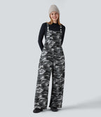 Salopette en maille gaufrée imprimé camouflage avec poches