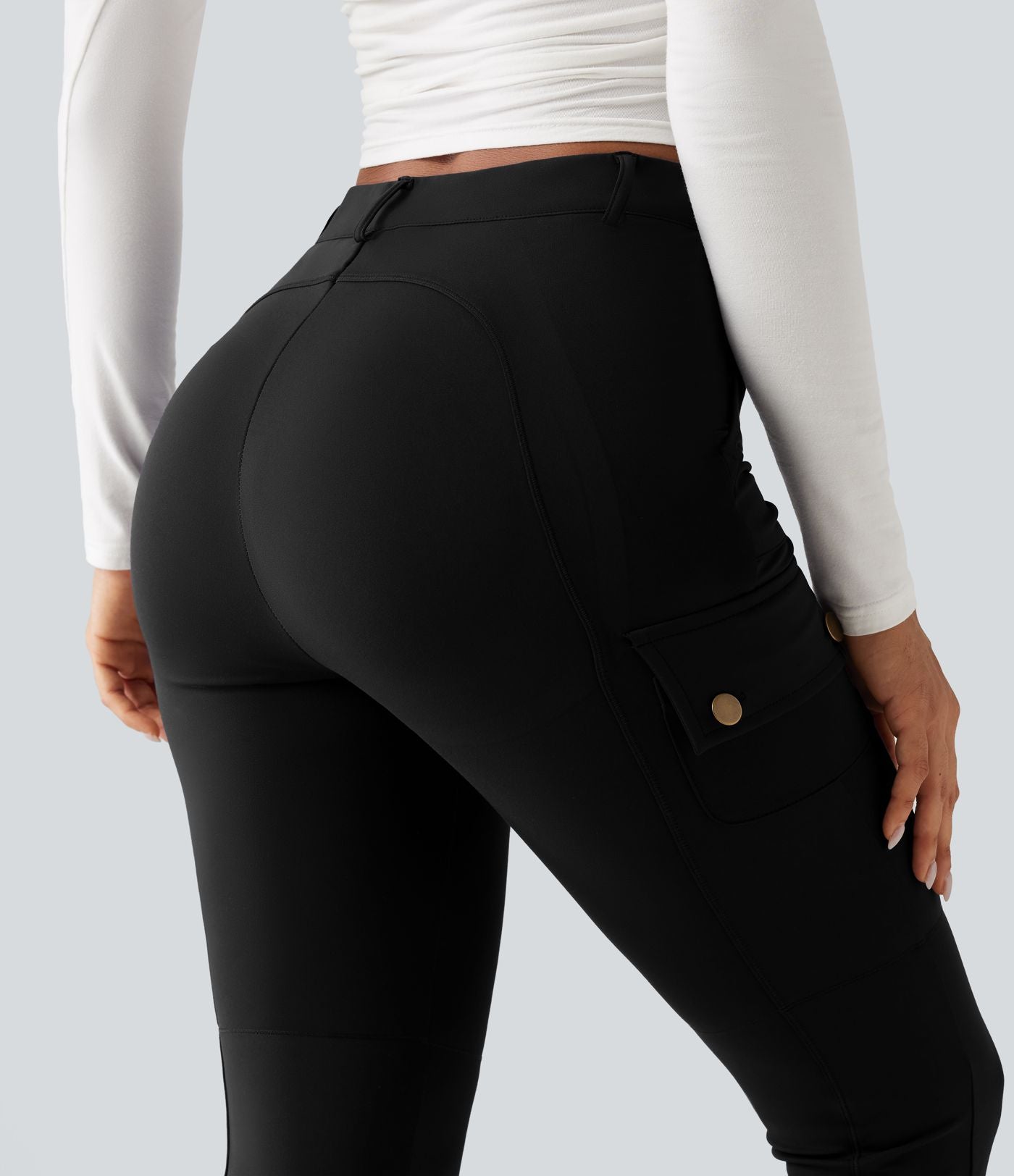 Pantalon cargo DayStretch taille haute galbant effet liftant fessiers avec poches
