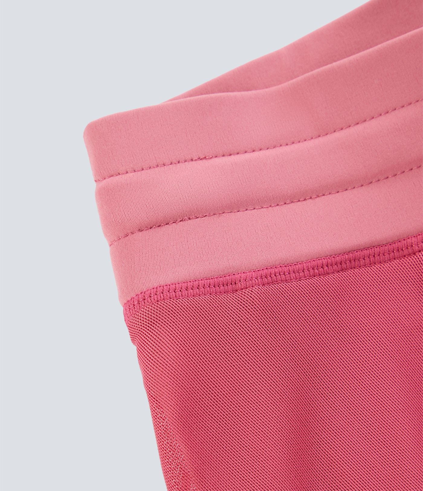 Jupe Casual Évasée Mesh Mi-Longue Fuide 2 en 1 Contrastée Taille Haute Cordon Poche Latérale