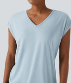 T-shirt casual col V manches courtes