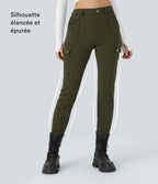Pantalon cargo ajusté uni taille haute DayStretch avec poches zippées