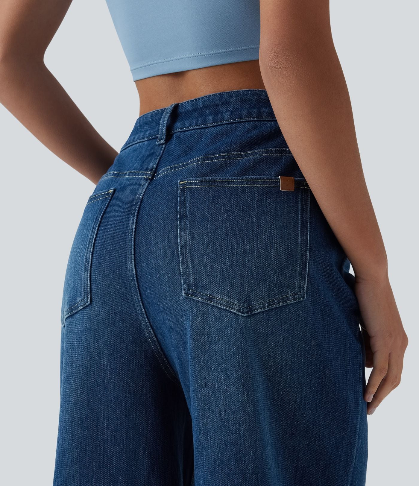 Jean Halara Flex™ taille haute large décontracté avec poches