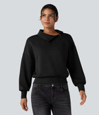Sweat-shirt oversize SpacerTek™ col tunnel et demi-fermeture éclair
