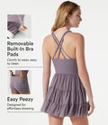 Robe sport de danse mini 2-en-1 SoftlyZero™ avec brassière intégrée, mesh contrasté et poches - Édition Easy Peasy - UPF50+