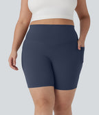 Short cycliste 17,5 cm d'entraînement gainant taille haute grande taille avec poches Halara UltraSculpt™