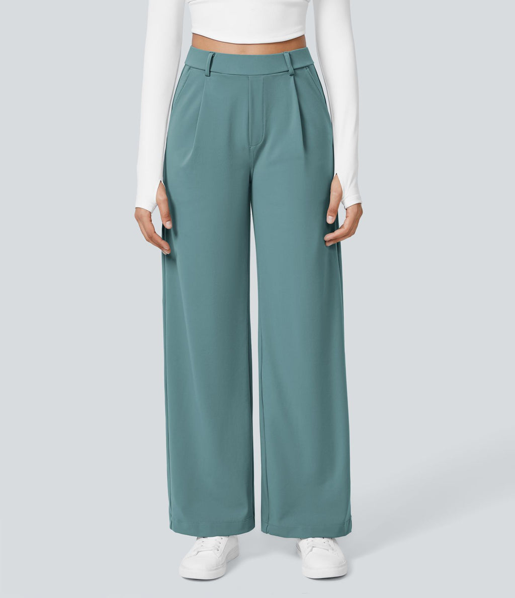 Pantalon tailleur Halara Flex™ DayStretch coupe droite taille haute avec poches