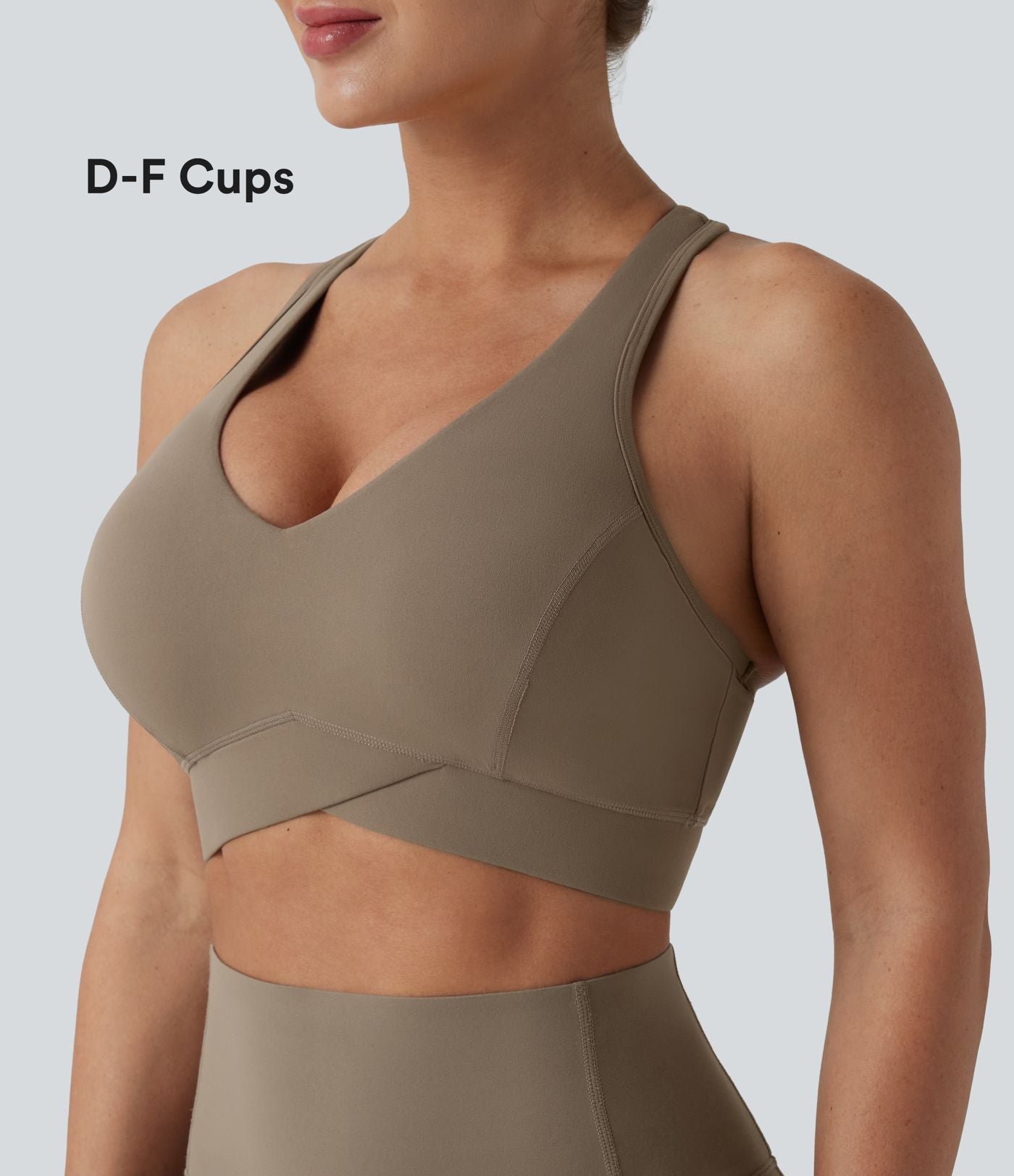 Brassière de sport running Halara UltraSculpt™ maintien léger col V dos nageur bonnets E-G