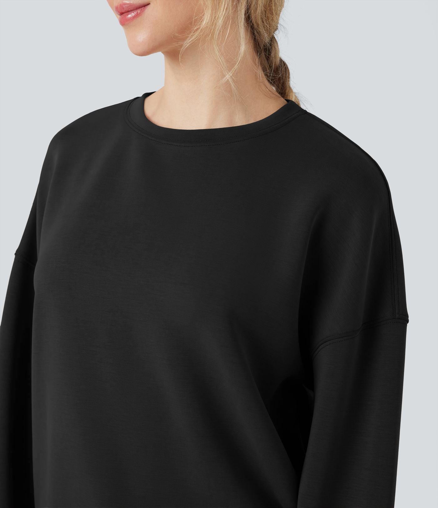Sweat-shirt décontracté SpacerTek™ col arrondi, manches longues et dos croisé