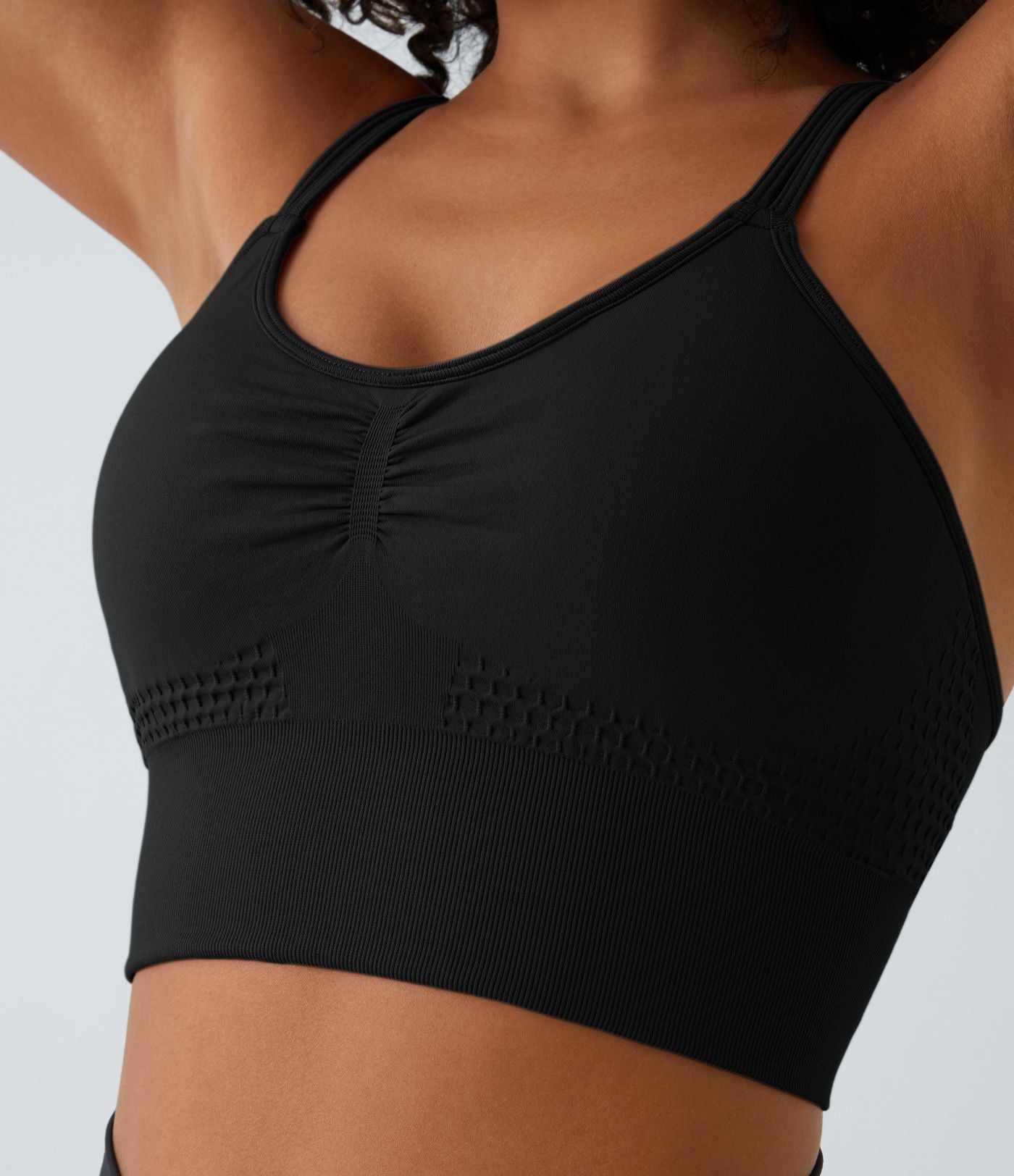 Brassière de sport maintien léger bretelles froncées doubles bonnets A-D OneForm Seamless Flow