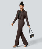 Pantalon tailleur légèrement évasé taille haute avec poches arrière Halara Flex™