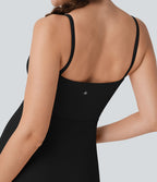 Robe décontractée mini 2-en-1 Softlyzero™ Plush avec corset, dos nu et poche latérale - Longueur allongée