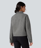 Veste polaire col chemise fermeture éclair manches longues avec poches