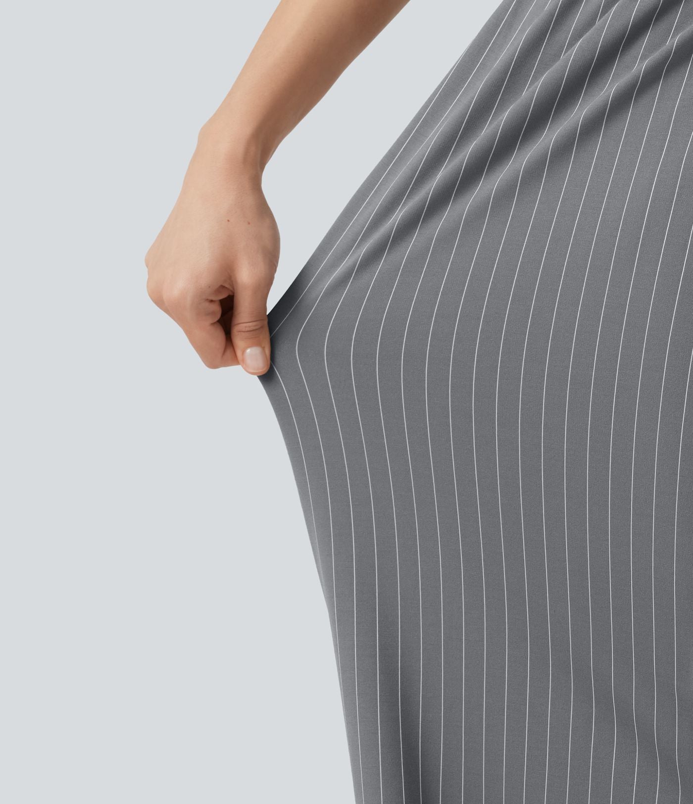 Combinaison tailleur col V sans manches à rayures et fronces avec poches - Easy Peasy