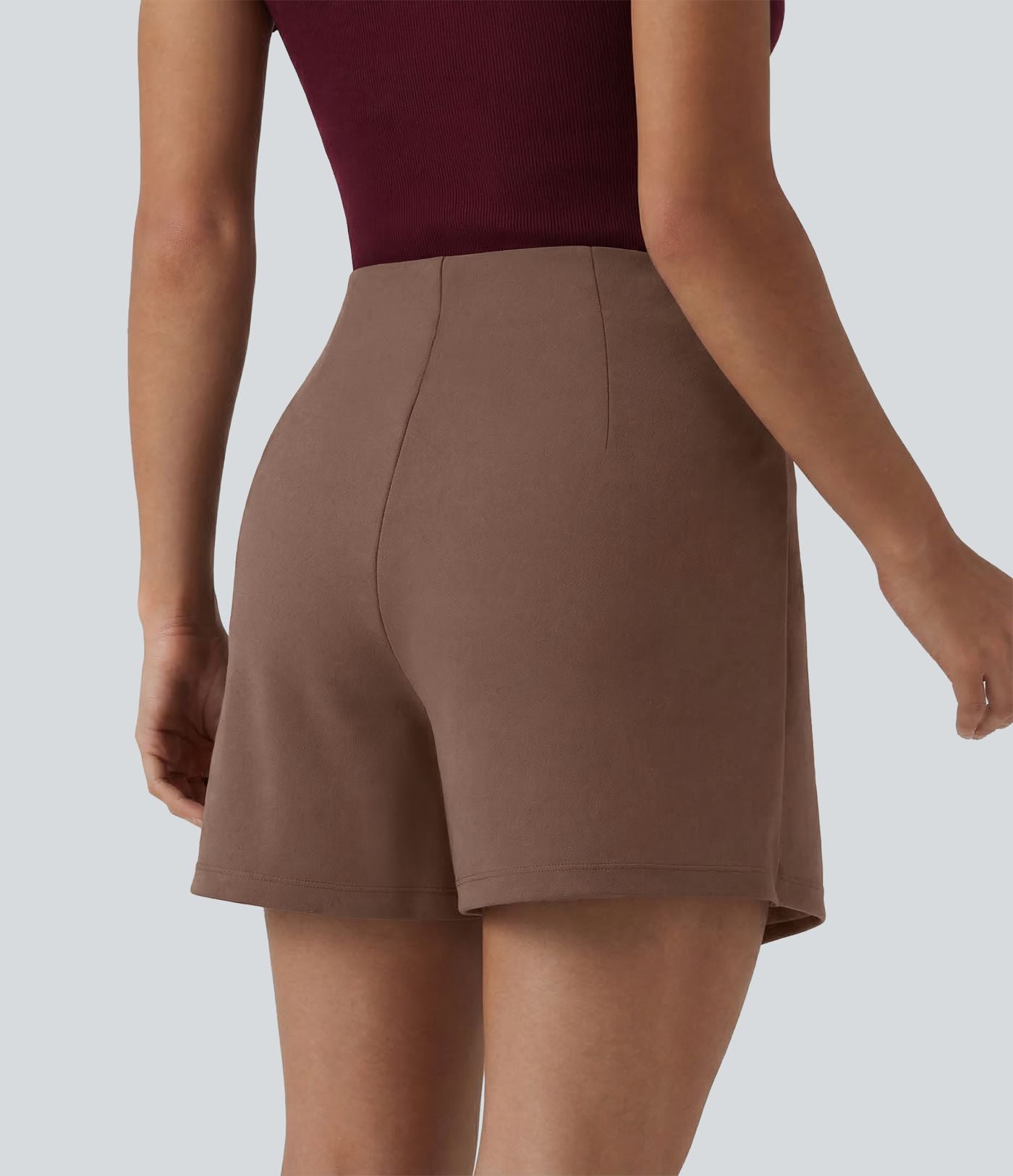 Jupe-short mini tailleur taille haute infroissable longueur rallongée