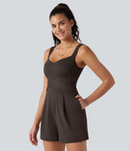 Combinaison décontractée à col en V avec soutien-gorge intégré et poches - Édition Easy Peasy