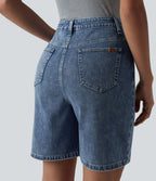 Short en jean Halara Flex™ taille haute décontracté 17,5 cm avec poches
