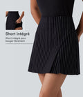 Jupe mini allongée trapèze taille haute 2-en-1 effet frais InstantCool à rayures pour le travail