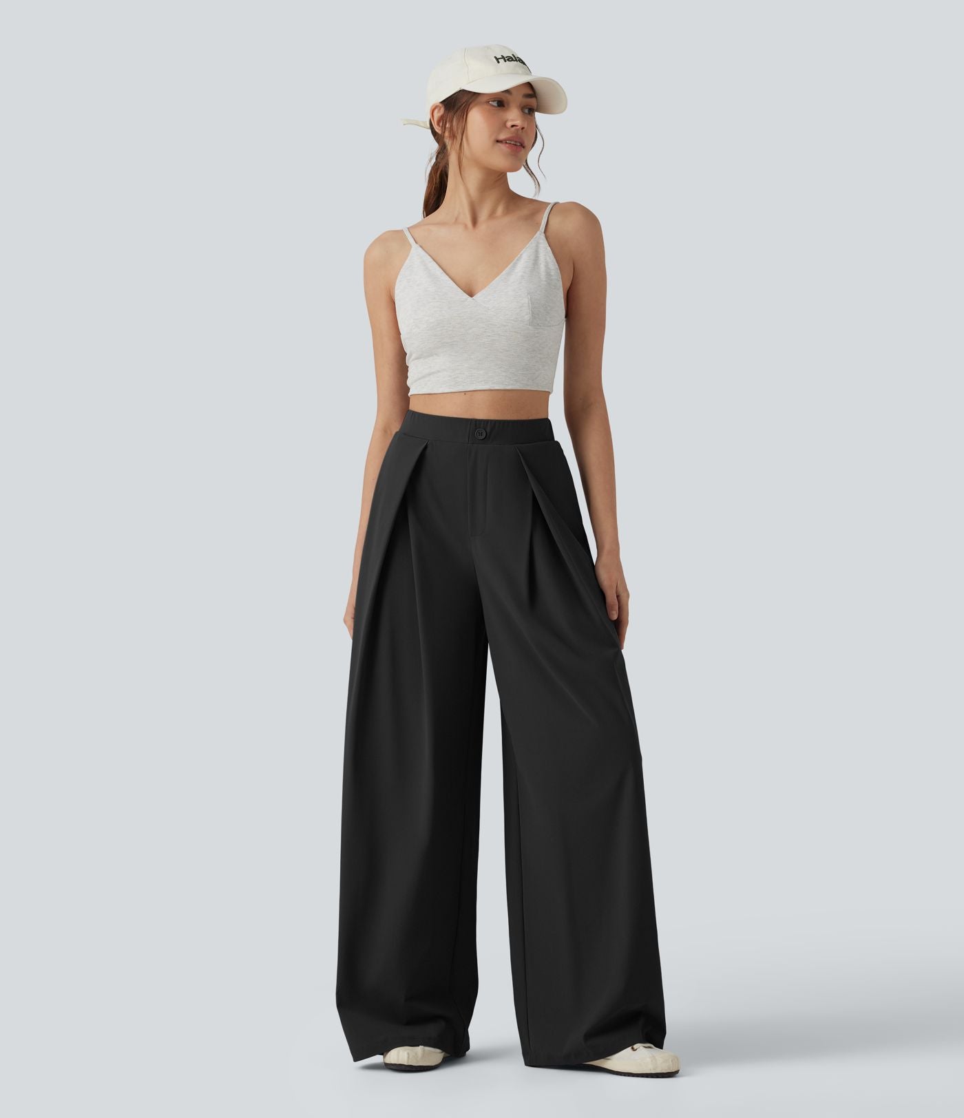 Pantalon large séchage rapide effet frais InstantCool taille haute avec poches, protection solaire UPF40+