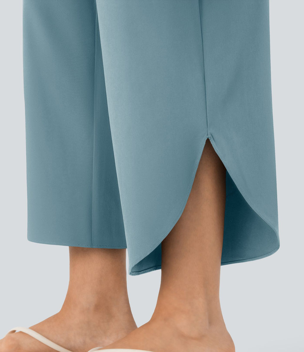 Pantalon fluide resort Breezeful™ à séchage rapide, coupe fendue et effet ventre plat