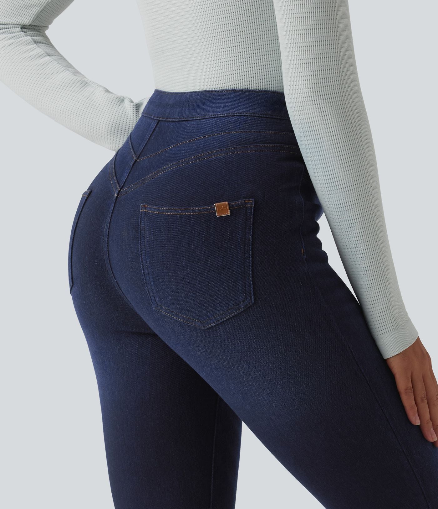 Legging 7/8 casual denim Halara Flex™ gainant taille haute avec poches