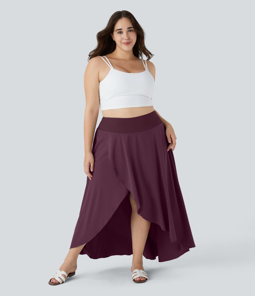 Breezeful™ Taille Haute à Volants 2 en1 Fluide Sèchement Rapide Quotidien Causal Grande Taille