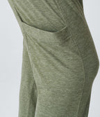 Pantalon Harem Casuak à Taille Mi-Haute avec Liens sur le Côté et Multiples Poches