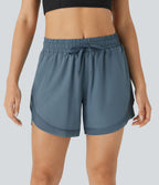 Short 12,5cm Running Fluide 2 en Taille Mi-Haut Cordon de Serrage Mesh Contrastant