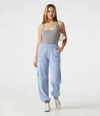 Jogging cargo casual en denim Halara Flex™ taille mi-haute avec poches