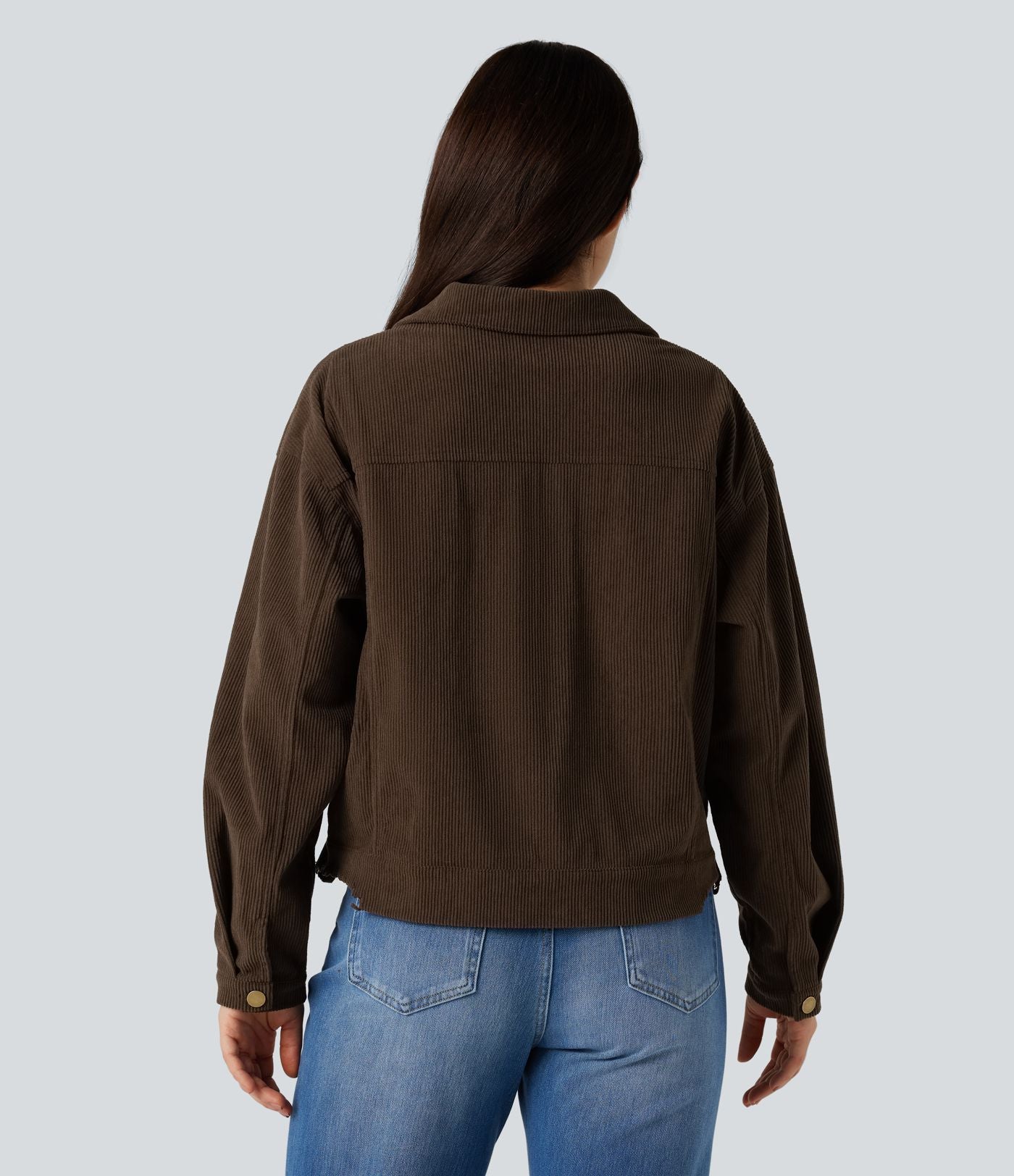 Veste chemise velours côtelé manches longues avec boutons et poches