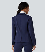 Blazer de travail ajusté col cranté infroissable à manches longues Halara Flex™ Suit avec poches