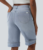 Short tailleur Halara Flex™ denim casual taille mi-haute avec poches