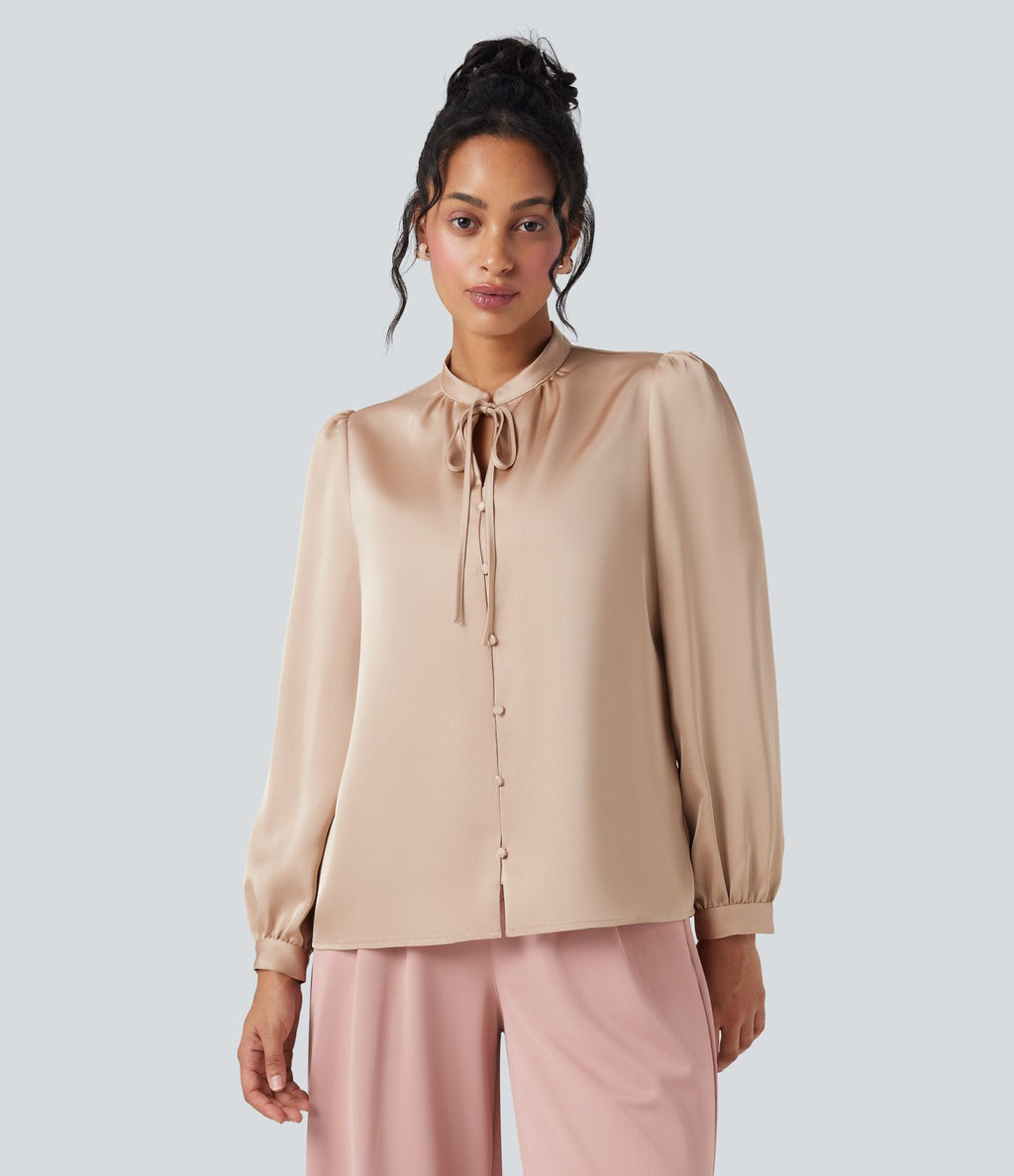 Chemise de travail manches longues nouée devant