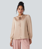 Chemise de travail manches longues nouée devant