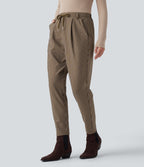 Pantalon Halara Flex™ taille mi-haute à cordon, effet rayé, coupe fuselée avec poches