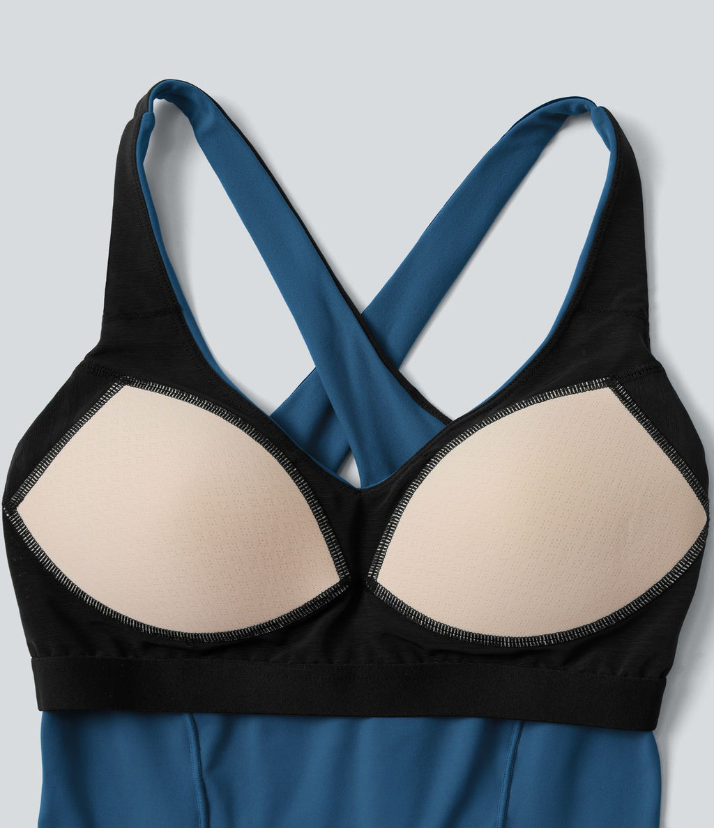 Débardeur yoga Halara UltraSculpt™ 2-en-1 push-up col V profond dos croisé