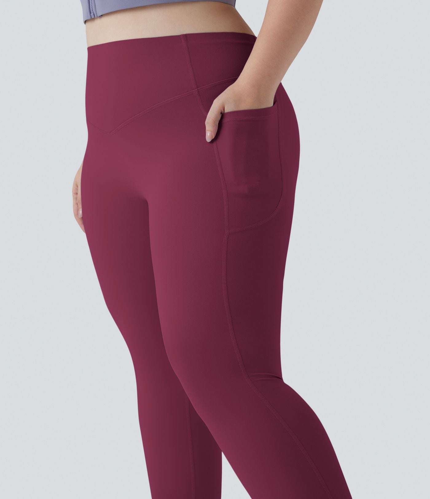 Legging d'entraînement gainant galbant taille haute grande taille avec effet scrunch et poches Halara UltraSculpt™