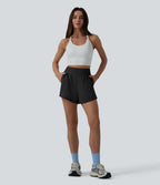 Short sport 2-en-1 taille haute réfléchissant à séchage rapide Breezeful™ avec poches