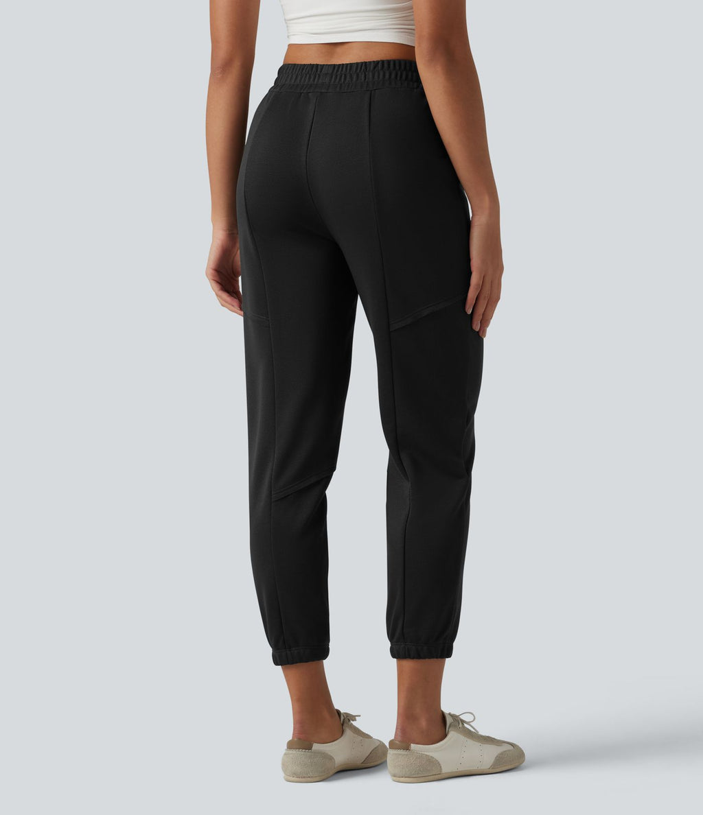 Jogging casual fuselé taille mi-haute avec poches